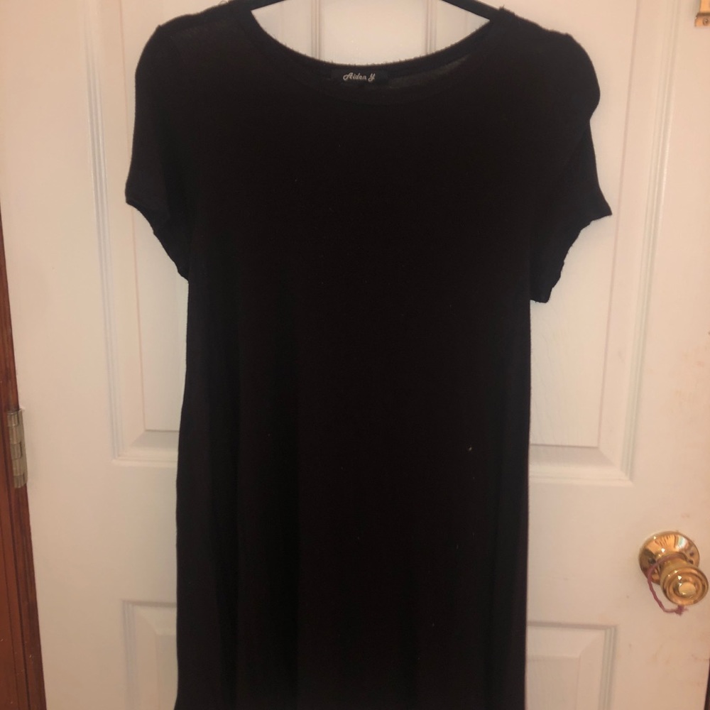 Black cotton t shirt dress
